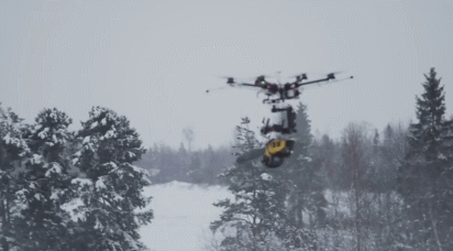 Drone with Remote Controlled Chainsaw